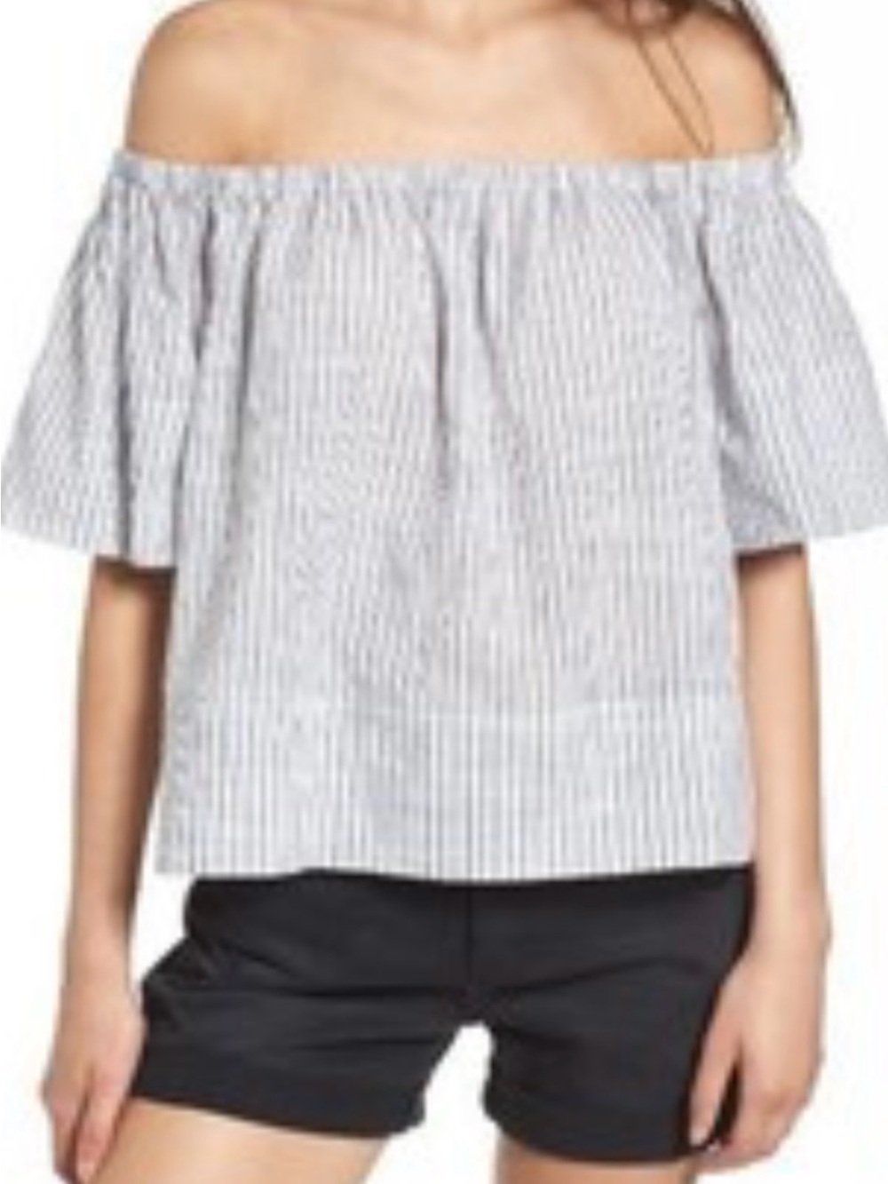 Ag Adriano Goldschmied Blue & White Striped Blouse